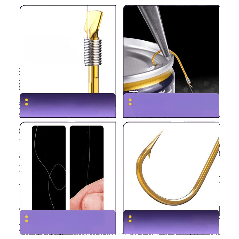 Sub-linijos rinkinys su iš anksto surišta linija, dvigubais kabliukas, žvejybos plūdė, automatinis gylio nustatymas