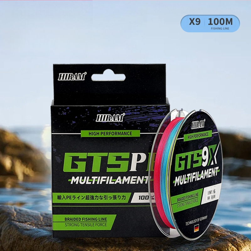 HIRAM Pagrindinė žvejybos linija, 9-sluoksniu pintas PE, didelis atsparumas, dėžutėje 200 vnt.