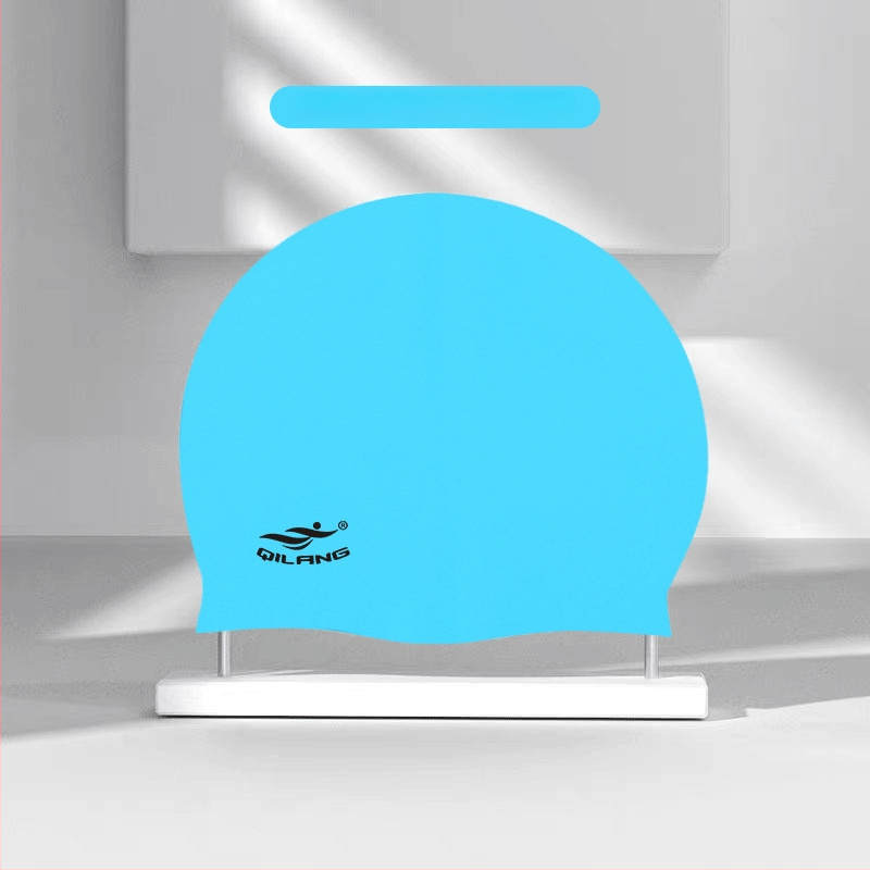 Silikona plūšanas cepure ar ūdensnecaurlaidīgu ausu aizsardzību, krāsu saskaņošanas raksts, piemērota pieaugušajiem, gatava privātās etiķetes izmantošanai