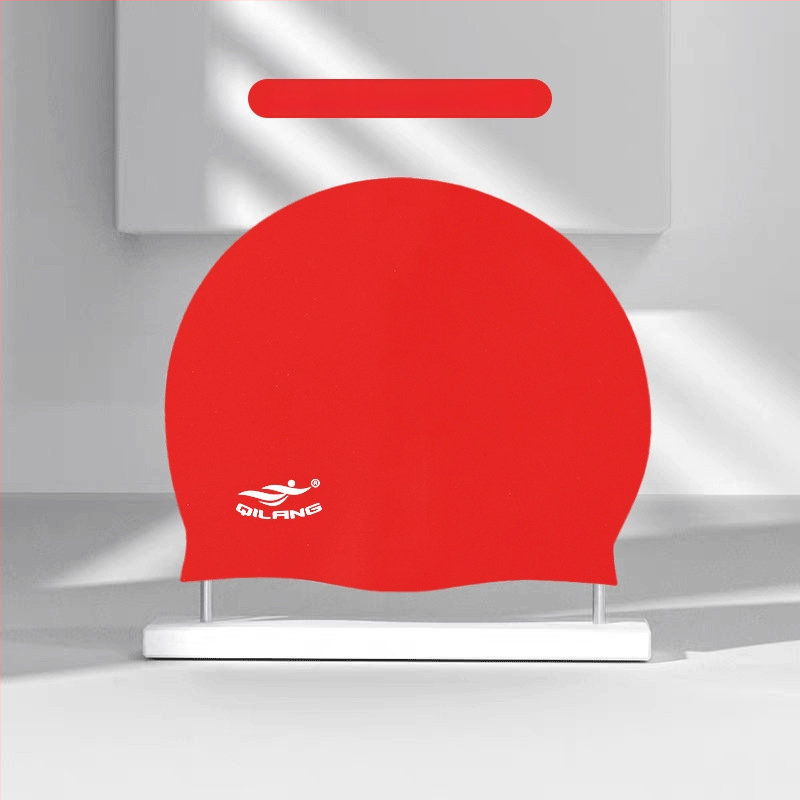 Silikona plūšanas cepure ar ūdensnecaurlaidīgu ausu aizsardzību, krāsu saskaņošanas raksts, piemērota pieaugušajiem, gatava privātās etiķetes izmantošanai