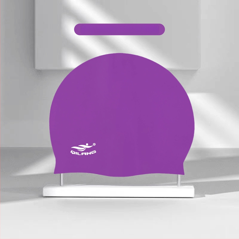 Silikona plūšanas cepure ar ūdensnecaurlaidīgu ausu aizsardzību, krāsu saskaņošanas raksts, piemērota pieaugušajiem, gatava privātās etiķetes izmantošanai