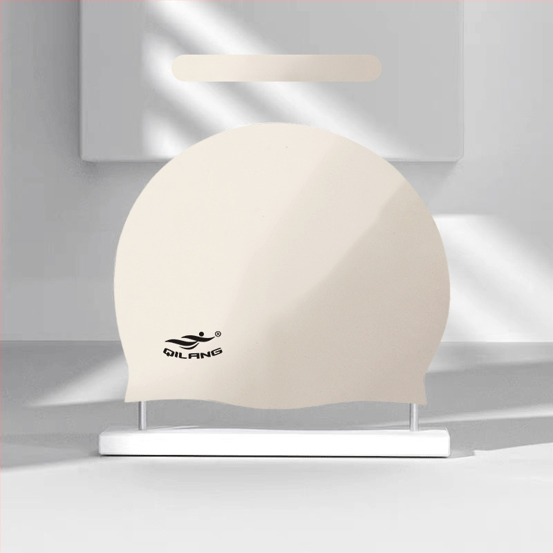 Silikona plūšanas cepure ar ūdensnecaurlaidīgu ausu aizsardzību, krāsu saskaņošanas raksts, piemērota pieaugušajiem, gatava privātās etiķetes izmantošanai