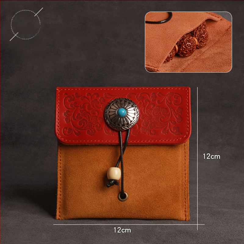 Nahast juveelide kott etnilise stiiliga – helmeste ja jade käevõru hoiukott, Hedon