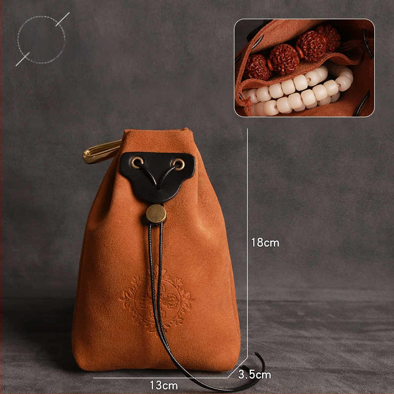 Nahast juveelide kott etnilise stiiliga – helmeste ja jade käevõru hoiukott, Hedon