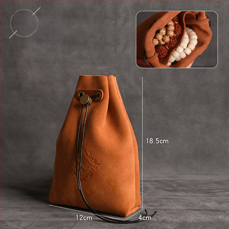 Nahast juveelide kott etnilise stiiliga – helmeste ja jade käevõru hoiukott, Hedon