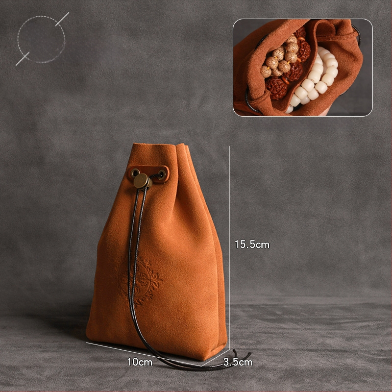 Nahast juveelide kott etnilise stiiliga – helmeste ja jade käevõru hoiukott, Hedon