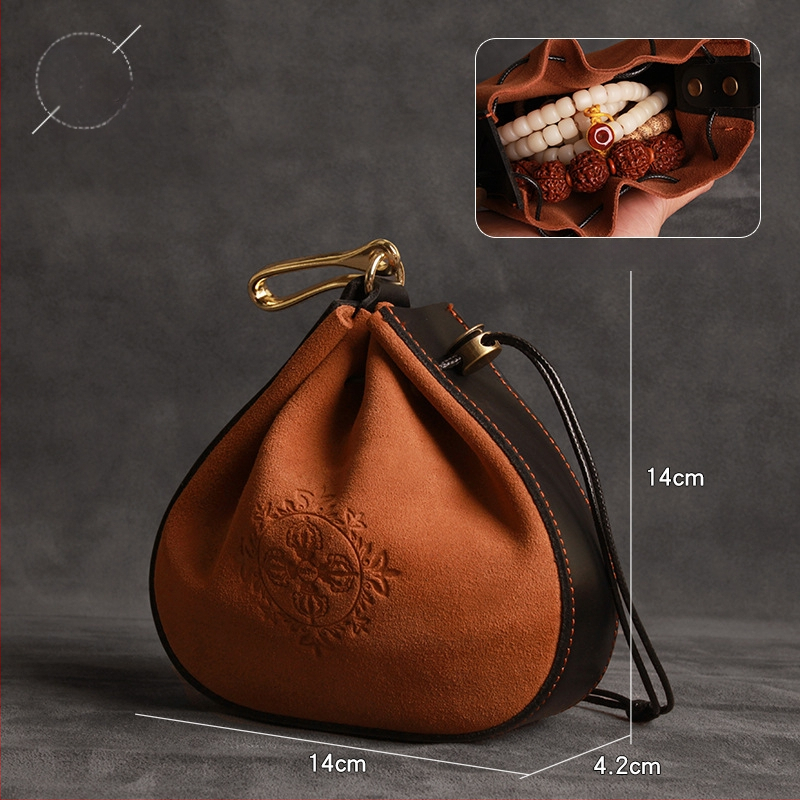 Nahast juveelide kott etnilise stiiliga – helmeste ja jade käevõru hoiukott, Hedon