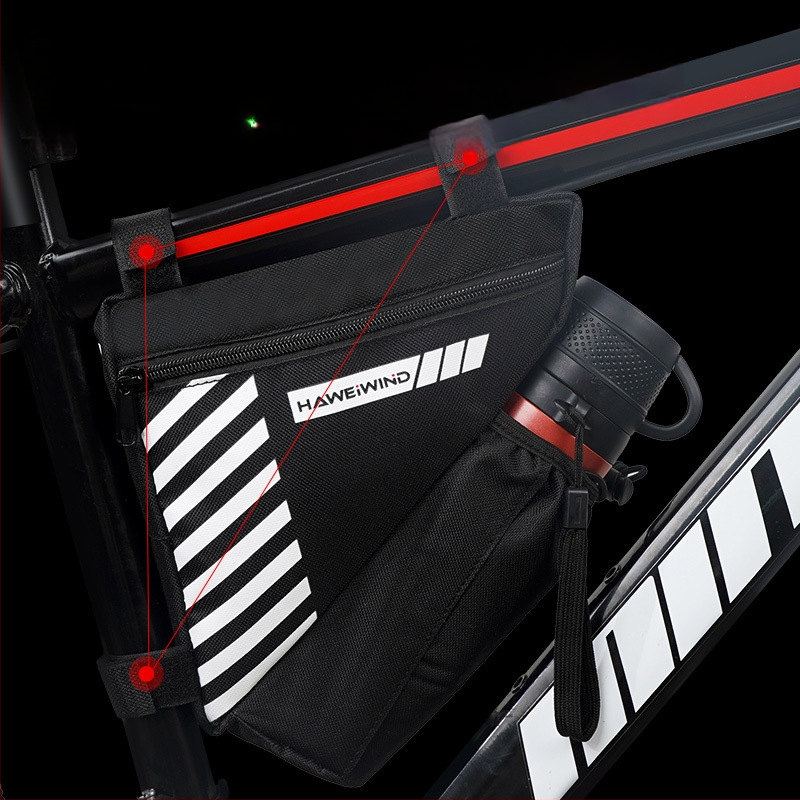 Велосипедна чанта с преден държач за вода, чанта върху горна тръба над седло и триъгълна чанта за инструменти — марка Powerful merchant; Без подплата; Категория: Чанта за велосипед