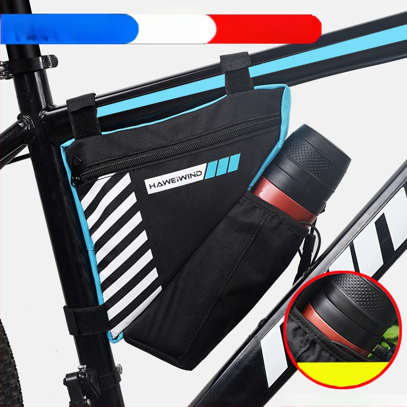 Велосипедна чанта с преден държач за вода, чанта върху горна тръба над седло и триъгълна чанта за инструменти — марка Powerful merchant; Без подплата; Категория: Чанта за велосипед