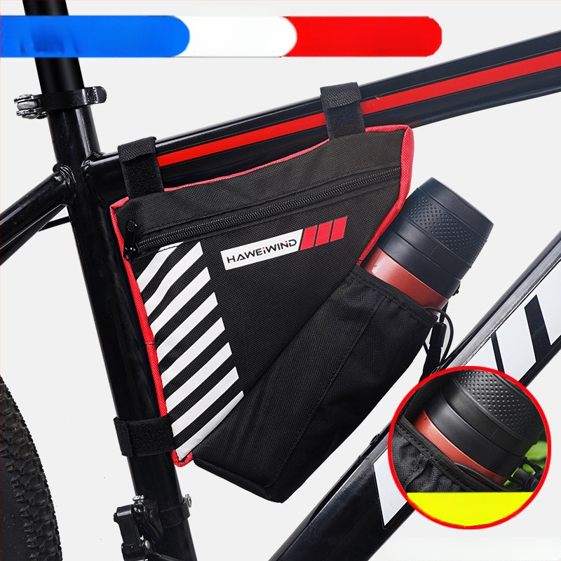 Велосипедна чанта с преден държач за вода, чанта върху горна тръба над седло и триъгълна чанта за инструменти — марка Powerful merchant; Без подплата; Категория: Чанта за велосипед