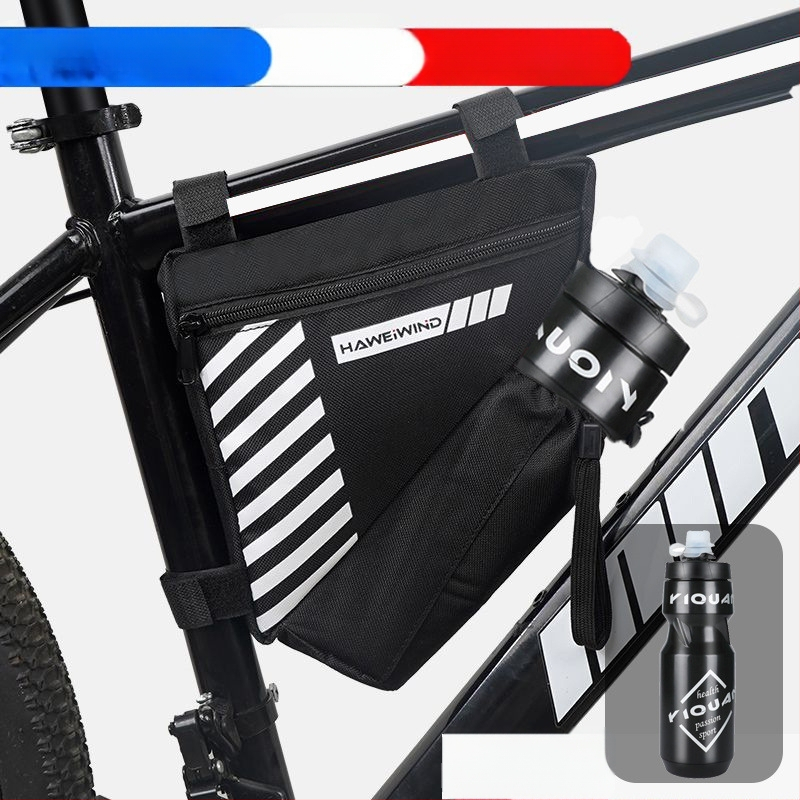 Велосипедна чанта с преден държач за вода, чанта върху горна тръба над седло и триъгълна чанта за инструменти — марка Powerful merchant; Без подплата; Категория: Чанта за велосипед