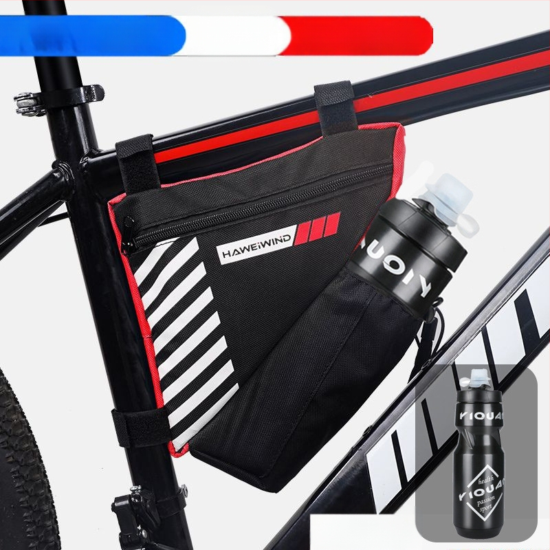 Велосипедна чанта с преден държач за вода, чанта върху горна тръба над седло и триъгълна чанта за инструменти — марка Powerful merchant; Без подплата; Категория: Чанта за велосипед