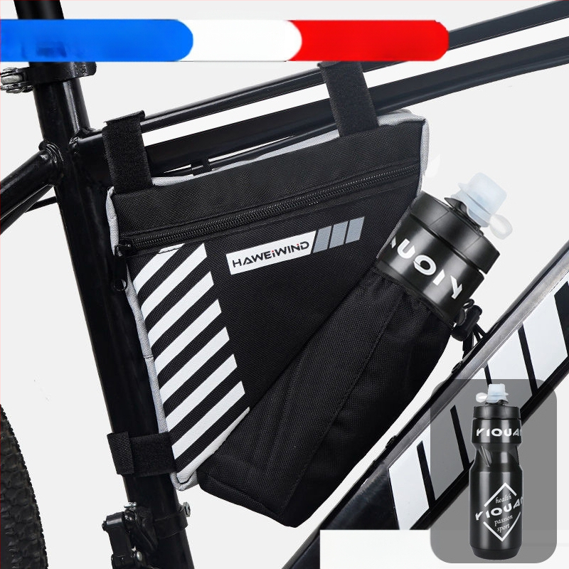 Велосипедна чанта с преден държач за вода, чанта върху горна тръба над седло и триъгълна чанта за инструменти — марка Powerful merchant; Без подплата; Категория: Чанта за велосипед