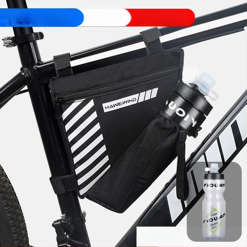 Велосипедна чанта с преден държач за вода, чанта върху горна тръба над седло и триъгълна чанта за инструменти — марка Powerful merchant; Без подплата; Категория: Чанта за велосипед