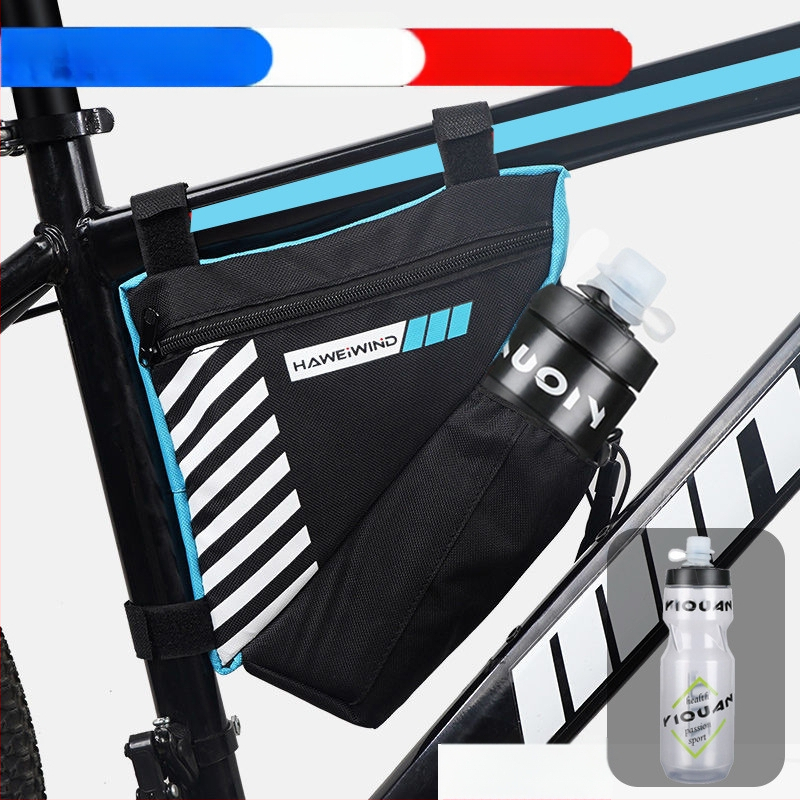 Велосипедна чанта с преден държач за вода, чанта върху горна тръба над седло и триъгълна чанта за инструменти — марка Powerful merchant; Без подплата; Категория: Чанта за велосипед