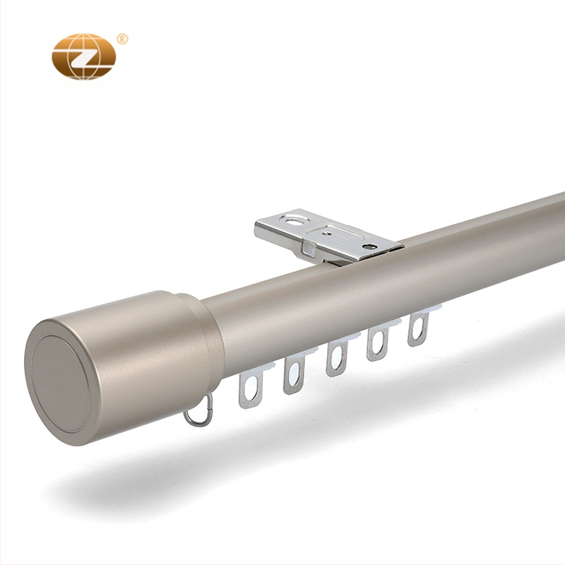 Aliuminio lydinio užuolaidų lazda, Modelis 491 apatinė bėginė juosta; Priedai: dekoratyvinė galvutė, ritė, laikiklis, tarpiklis; Stilius: šiuolaikinis paprastumas (Modelis: 491; Medžiaga: aliuminio lydinys; Tipas: užuolaidų lazda; Priedai: dekoratyvinė gal