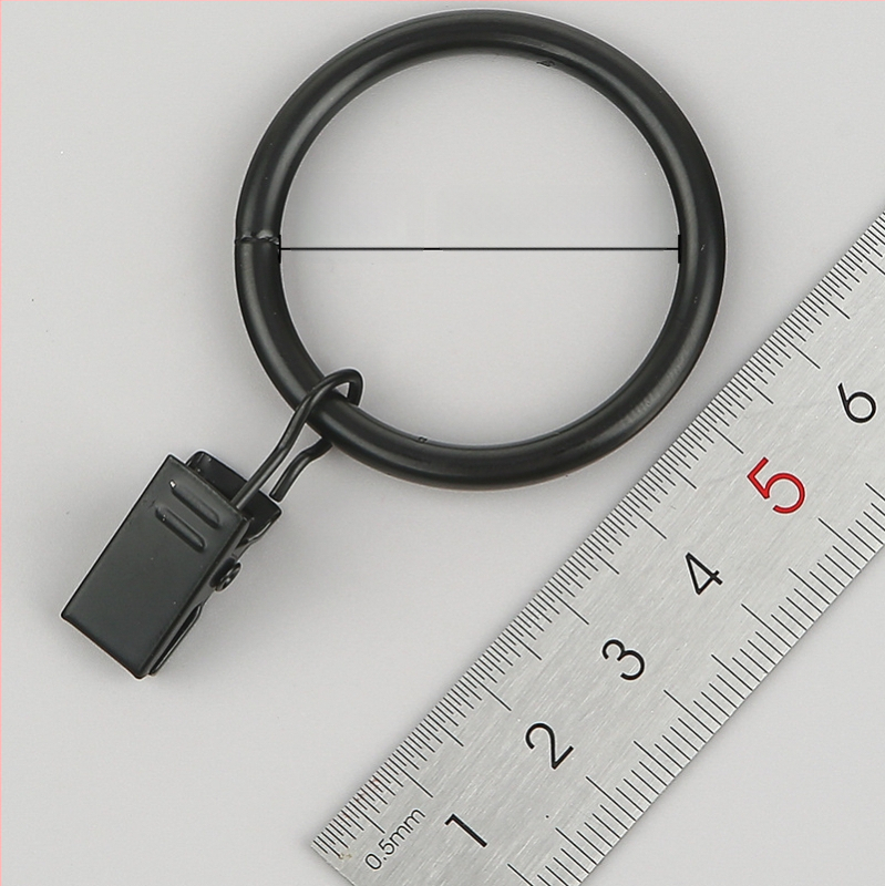 Nerūdijančio plieno užuolaidų žiedas su klipu, apvalus dušo užuolaidų žiedas Romos stiebui