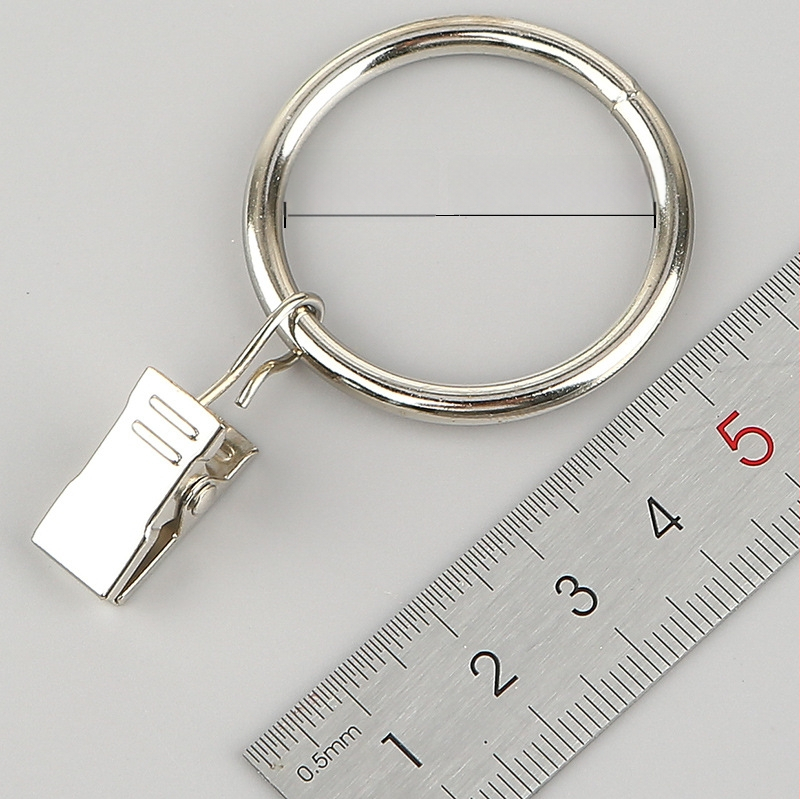 Nerūdijančio plieno užuolaidų žiedas su klipu, apvalus dušo užuolaidų žiedas Romos stiebui