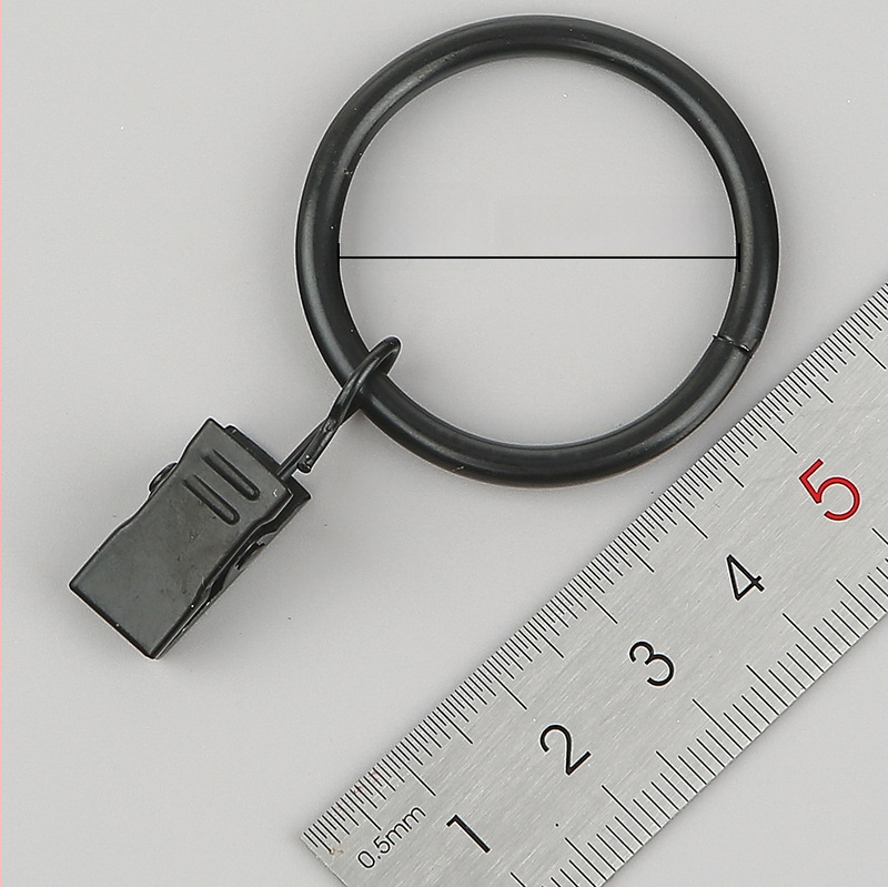 Nerūdijančio plieno užuolaidų žiedas su klipu, apvalus dušo užuolaidų žiedas Romos stiebui