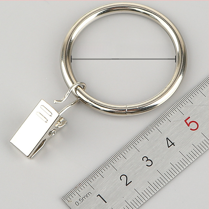 Nerūdijančio plieno užuolaidų žiedas su klipu, apvalus dušo užuolaidų žiedas Romos stiebui