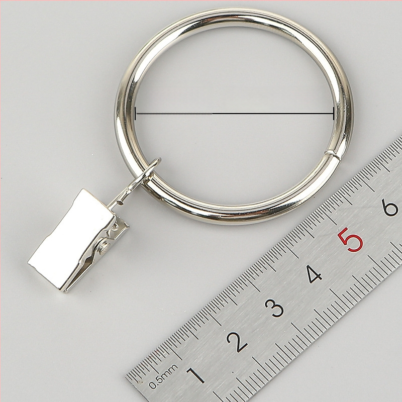 Nerūdijančio plieno užuolaidų žiedas su klipu, apvalus dušo užuolaidų žiedas Romos stiebui