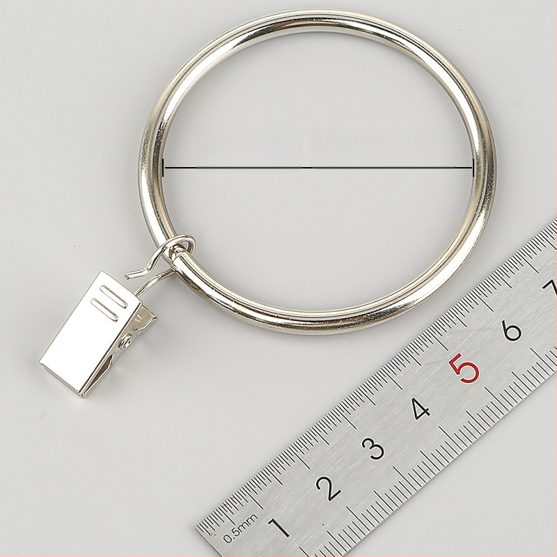 Nerūdijančio plieno užuolaidų žiedas su klipu, apvalus dušo užuolaidų žiedas Romos stiebui