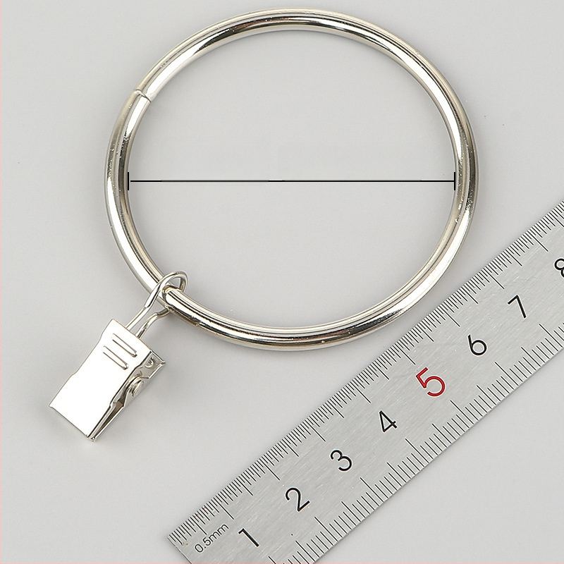 Nerūdijančio plieno užuolaidų žiedas su klipu, apvalus dušo užuolaidų žiedas Romos stiebui