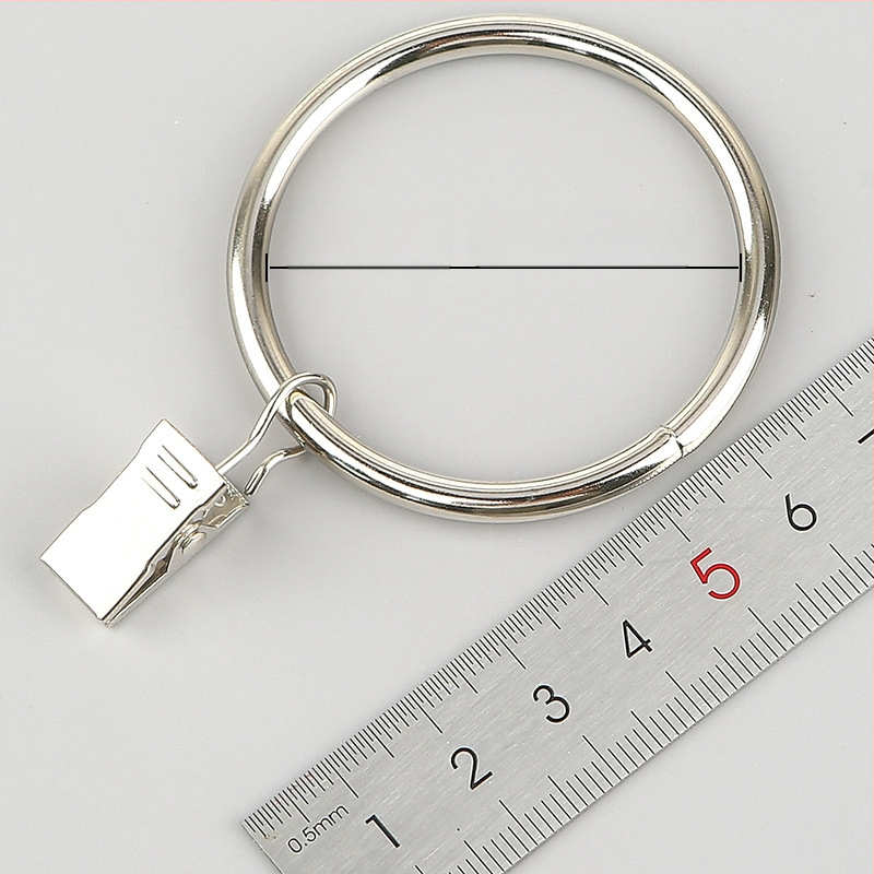 Nerūdijančio plieno užuolaidų žiedas su klipu, apvalus dušo užuolaidų žiedas Romos stiebui