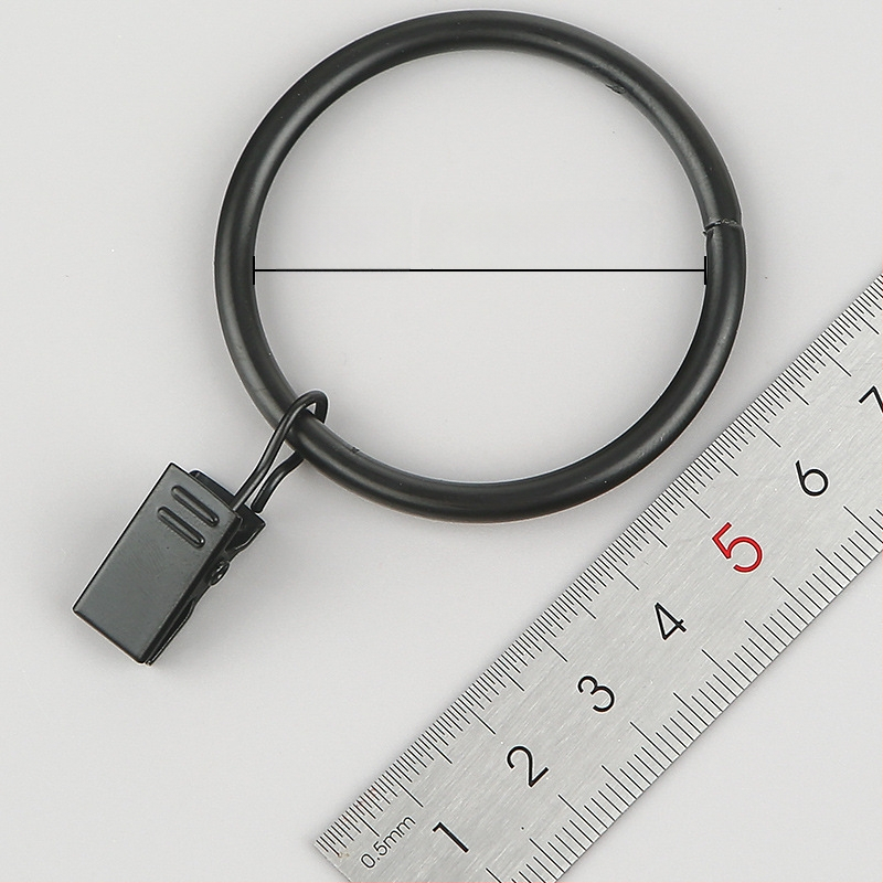 Nerūdijančio plieno užuolaidų žiedas su klipu, apvalus dušo užuolaidų žiedas Romos stiebui