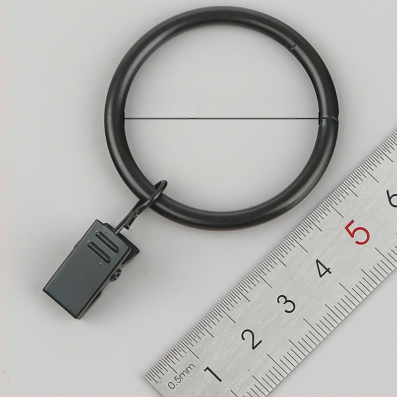 Nerūdijančio plieno užuolaidų žiedas su klipu, apvalus dušo užuolaidų žiedas Romos stiebui