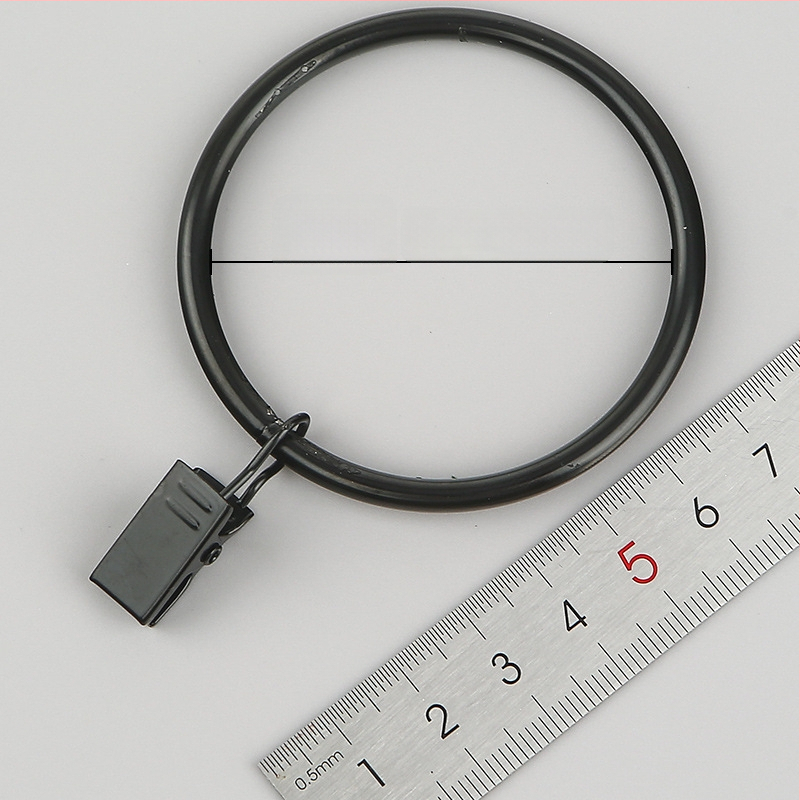 Nerūdijančio plieno užuolaidų žiedas su klipu, apvalus dušo užuolaidų žiedas Romos stiebui