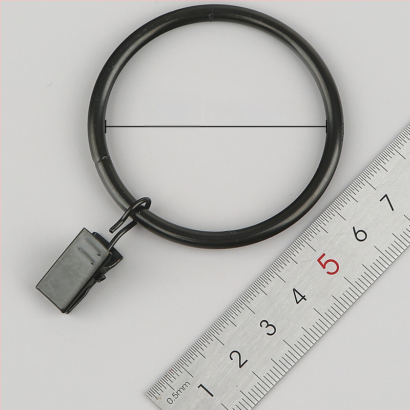 Nerūdijančio plieno užuolaidų žiedas su klipu, apvalus dušo užuolaidų žiedas Romos stiebui