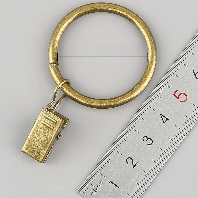 Nerūdijančio plieno užuolaidų žiedas su klipu, apvalus dušo užuolaidų žiedas Romos stiebui