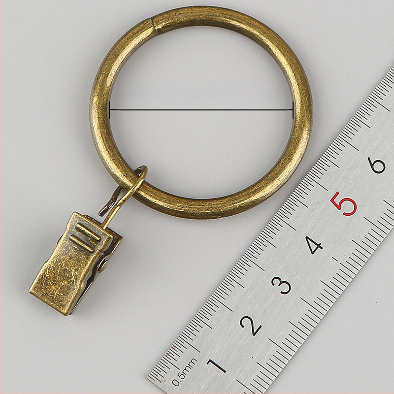 Nerūdijančio plieno užuolaidų žiedas su klipu, apvalus dušo užuolaidų žiedas Romos stiebui