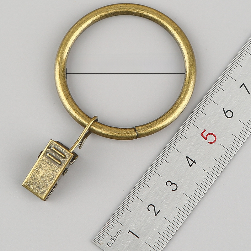 Nerūdijančio plieno užuolaidų žiedas su klipu, apvalus dušo užuolaidų žiedas Romos stiebui