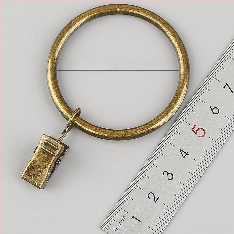 Nerūdijančio plieno užuolaidų žiedas su klipu, apvalus dušo užuolaidų žiedas Romos stiebui