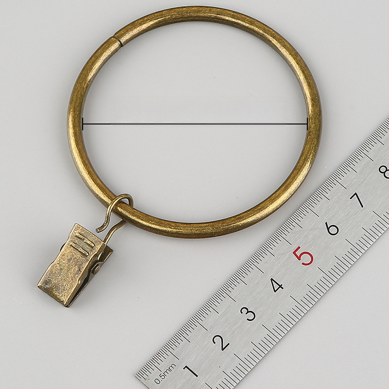 Nerūdijančio plieno užuolaidų žiedas su klipu, apvalus dušo užuolaidų žiedas Romos stiebui