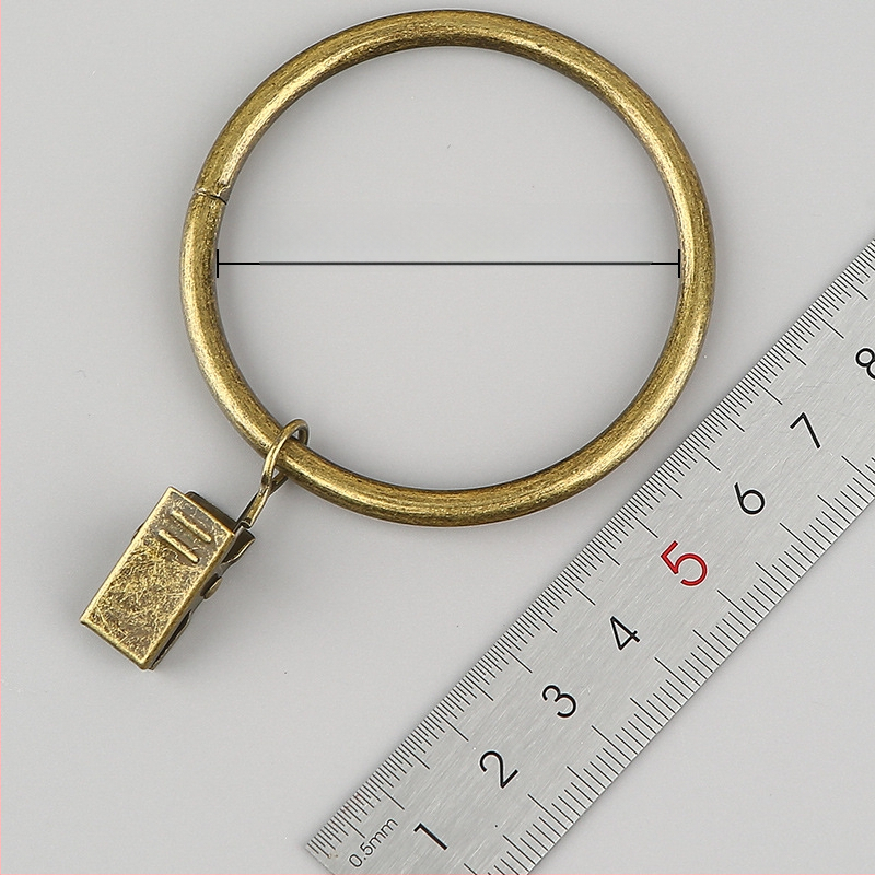 Nerūdijančio plieno užuolaidų žiedas su klipu, apvalus dušo užuolaidų žiedas Romos stiebui