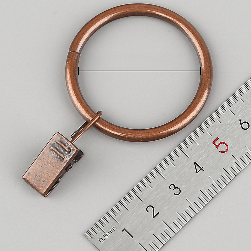 Nerūdijančio plieno užuolaidų žiedas su klipu, apvalus dušo užuolaidų žiedas Romos stiebui