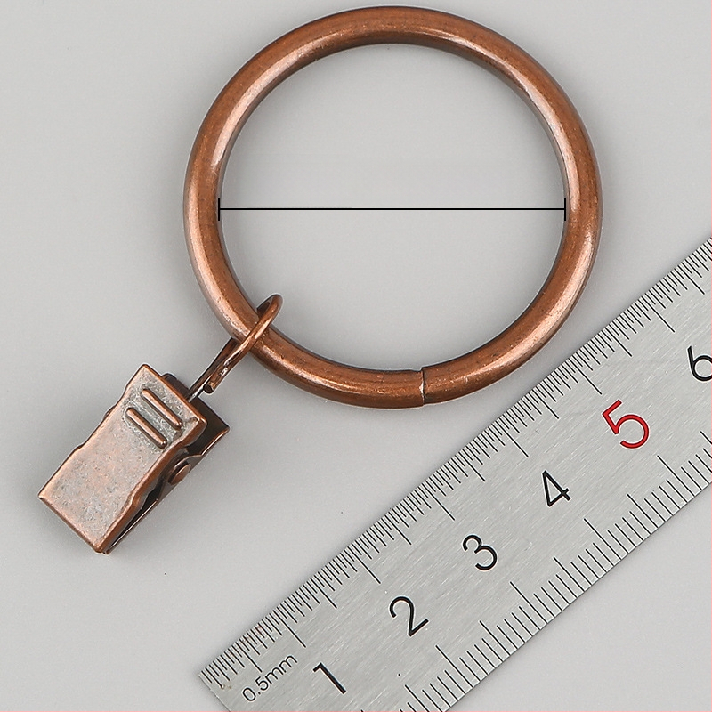 Nerūdijančio plieno užuolaidų žiedas su klipu, apvalus dušo užuolaidų žiedas Romos stiebui