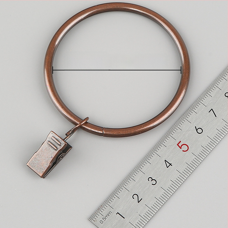 Nerūdijančio plieno užuolaidų žiedas su klipu, apvalus dušo užuolaidų žiedas Romos stiebui