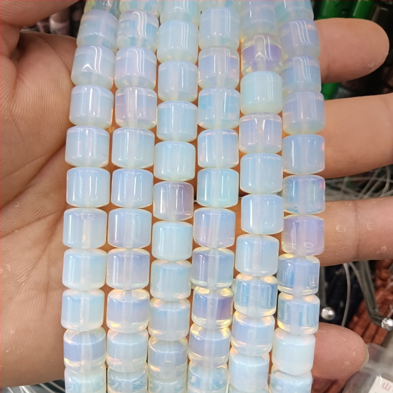 Κυλινδρικές χάντρες αχάτη από φυσική πέτρα για κοσμήματα – χειροποίητη λείανση, φυσικό μοτίβο