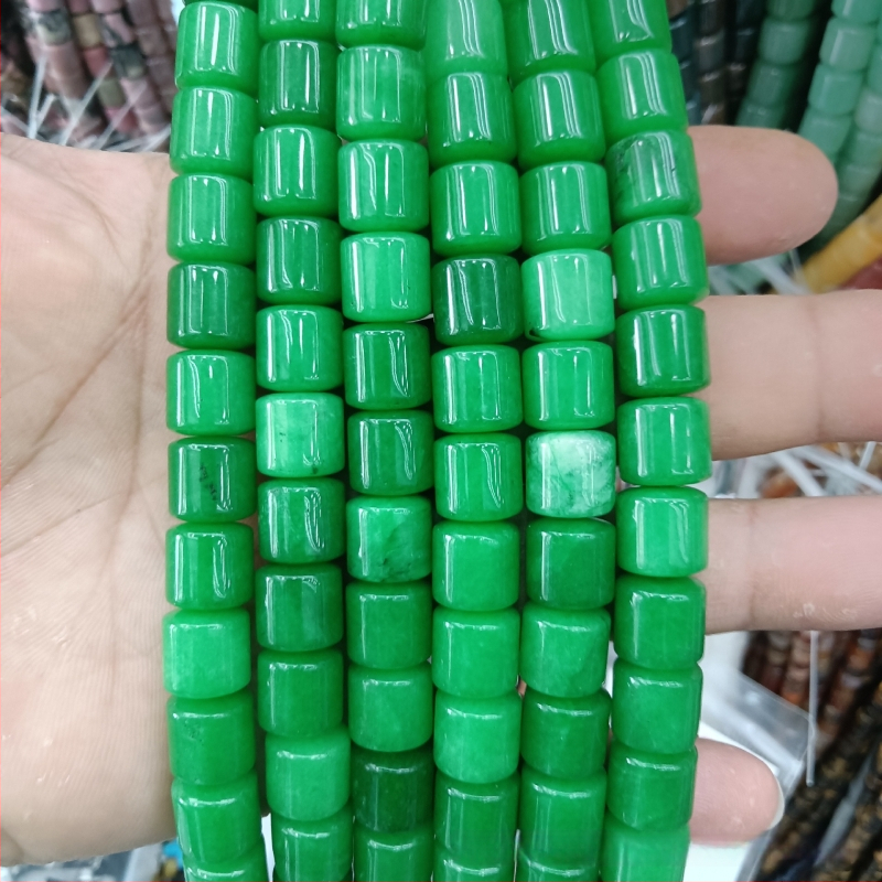 Κυλινδρικές χάντρες αχάτη από φυσική πέτρα για κοσμήματα – χειροποίητη λείανση, φυσικό μοτίβο