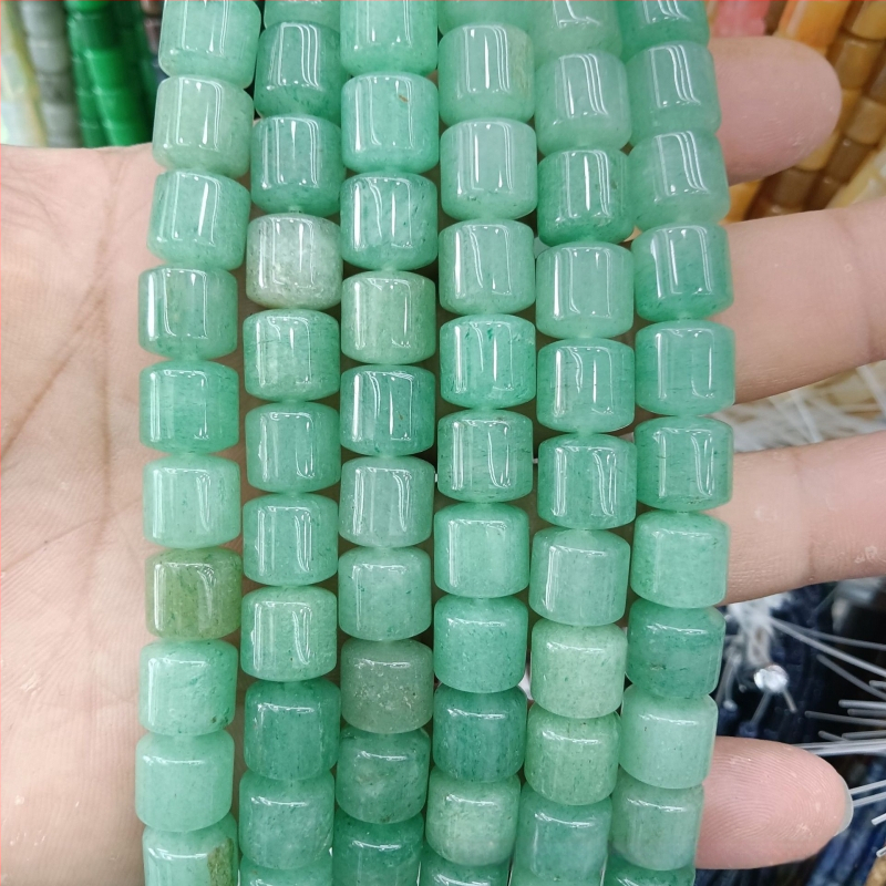 Κυλινδρικές χάντρες αχάτη από φυσική πέτρα για κοσμήματα – χειροποίητη λείανση, φυσικό μοτίβο