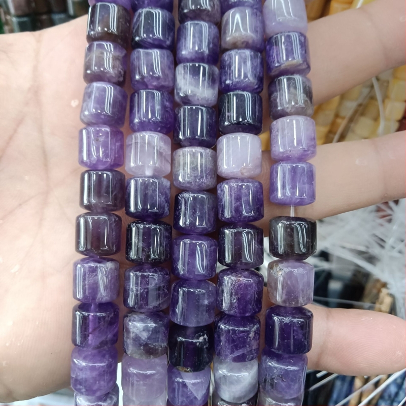 Κυλινδρικές χάντρες αχάτη από φυσική πέτρα για κοσμήματα – χειροποίητη λείανση, φυσικό μοτίβο