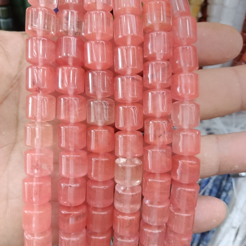 Κυλινδρικές χάντρες αχάτη από φυσική πέτρα για κοσμήματα – χειροποίητη λείανση, φυσικό μοτίβο