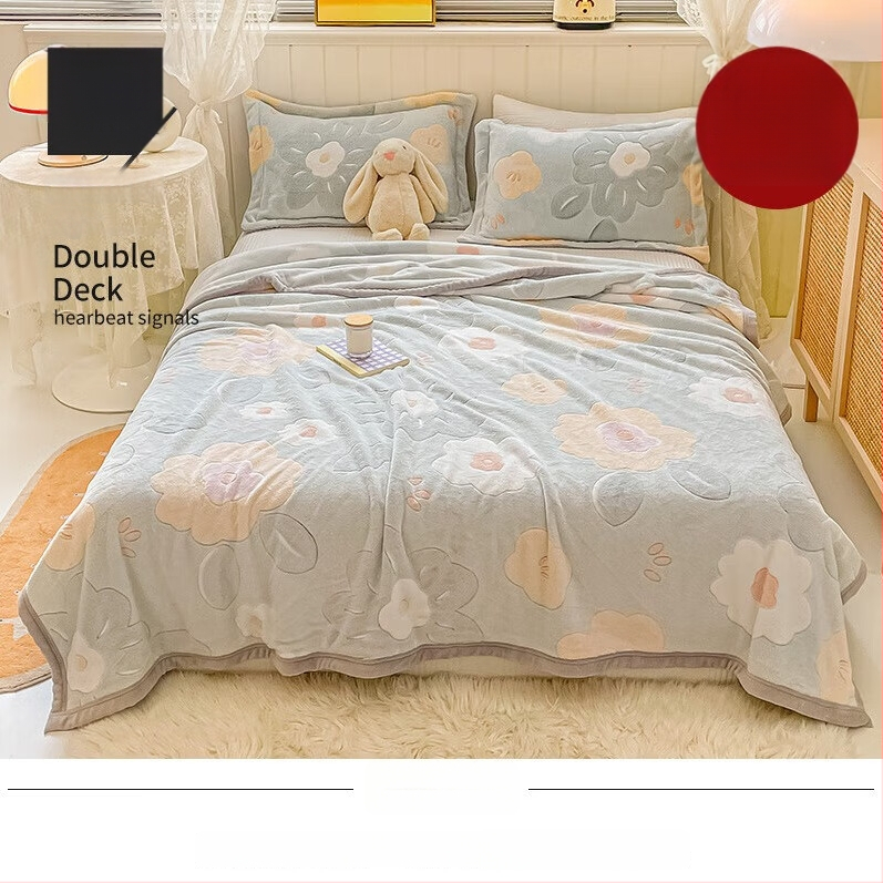 Korallfliis tekk LIFE HOME; polüestri kiud; kaal 1000 g; hooaeg kevad ja sügis; muster: taimed ja lilled