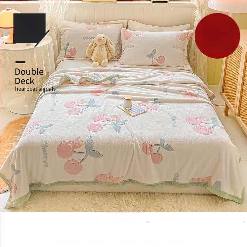 Korallfliis tekk LIFE HOME; polüestri kiud; kaal 1000 g; hooaeg kevad ja sügis; muster: taimed ja lilled