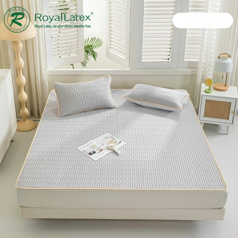 Natūralus latekso vėsinimo kilimėlis, trijų dalių komplektas, šilkinės švelnios paviršius, vasaros komfortui, latekso turinys 90%+, spausdinta pynė