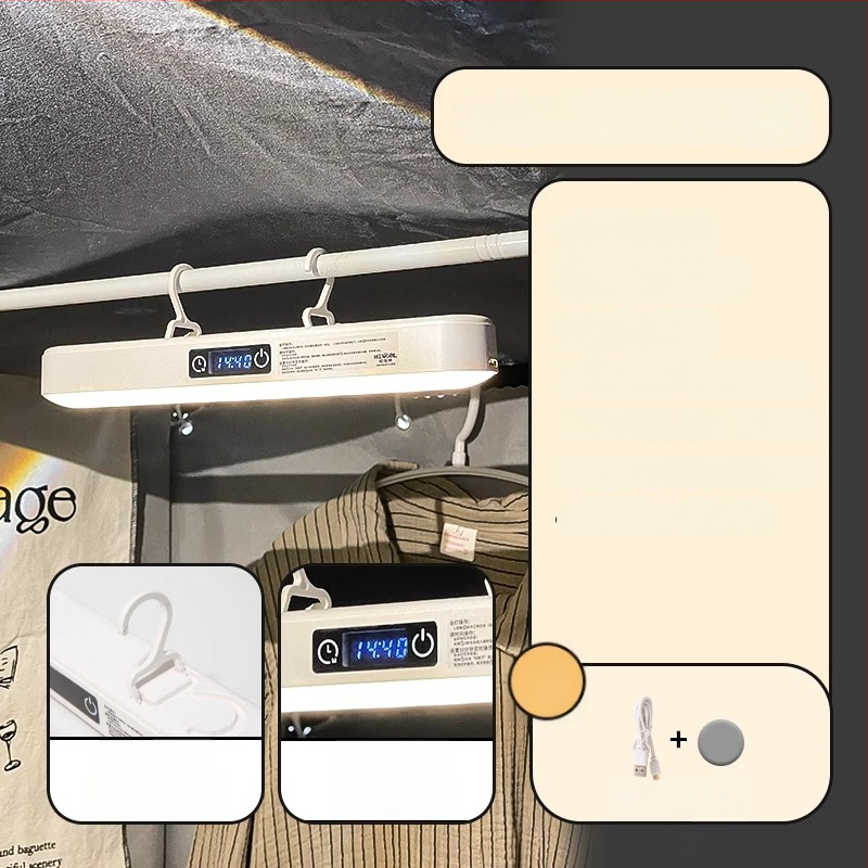 Naktinė lemputė šalia lovos su ABS gaubtu, balsinis valdymas, įmontuota baterija, įtampa iki 36V, CRI ≥95